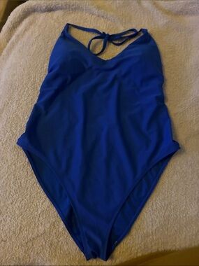 Hollister Vibrant Blue Kids One-Piece Swimsuit with Halter Tie